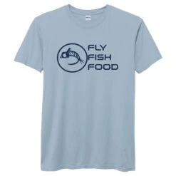 Fly Fish Food Logo Tee - Blue Fog