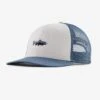 Patagonia Fly Fish Food Stand Up Trout Trucker Hat - White -Fly Fish Food Store 37998 WHI