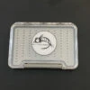 FLY FISH FOOD LOGO FLY BOX, CLEAR SINGLE SIDED - SMALL W/ EASY GRIP FOAM -Fly Fish Food Store AB95 EGF 2