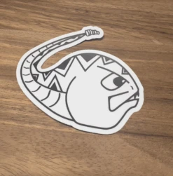 Fly Fish Food Rattle Bass Sticker
