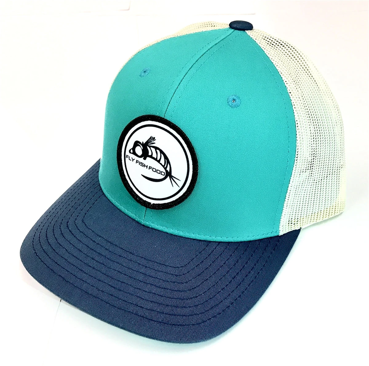 Richardson Fly Fish Food Logo Hat - Turquoise & Blue 3 Richardson Fly Fish Food Logo Hat - Turquoise & Blue