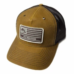 Richardson Fly Fish Food America Flag Hat - Vintage Brown