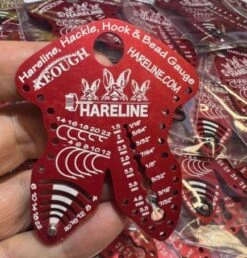 Hareline Hackle, Hook & Bead Gauge -Fly Fish Food Store Hackle gauge Red