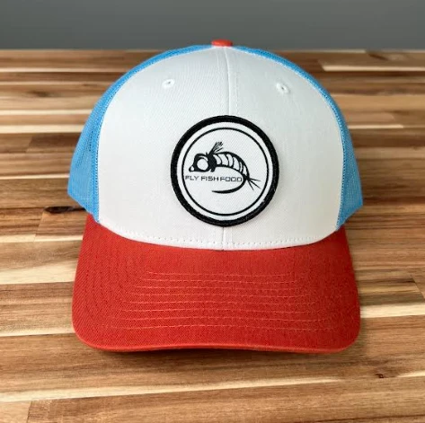 Fly Fish Food Logo Hat - White/Columbia Blue/Dark Orange 3 Fly Fish Food Logo Hat - White/Columbia Blue/Dark Orange