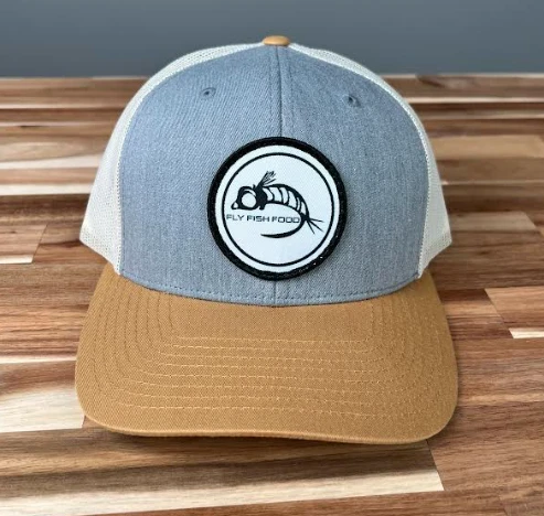 Fly Fish Food Logo Hat - Heather Grey/Birch/Biscuit 3 Fly Fish Food Logo Hat - Heather Grey/Birch/Biscuit